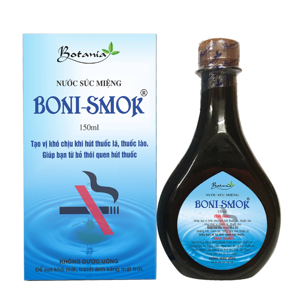 Nước súc miệng thảo dược Boni-Smok giúp bỏ thuốc lá