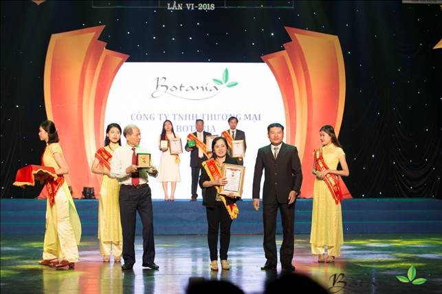 công ty botania nhận giải top 10 thương hiệu nhãn hiệu tin dùng năm 2018